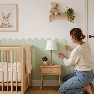 Maman place stickers muraux chambre vert clair