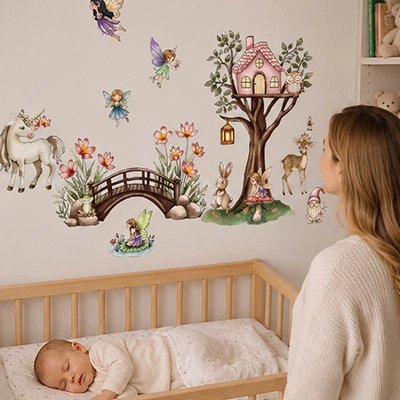 Maman regarde le sticker muraux