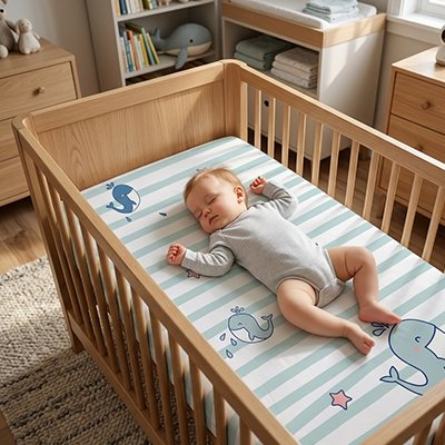 Matelas couvir avec drap housse lit bébé 