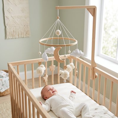 Mobile bébé acrocher au lit
