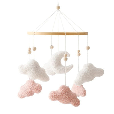 mobile bébé blanc rose claire