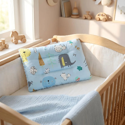 oreiller pour bébé dans le berceau