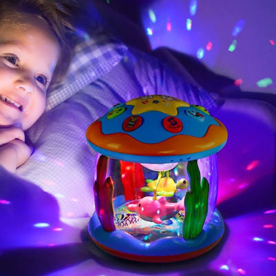 Projecteur veilleuse à côté sur le lit