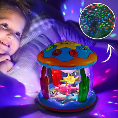 Projecteur veilleuse sur le lit 