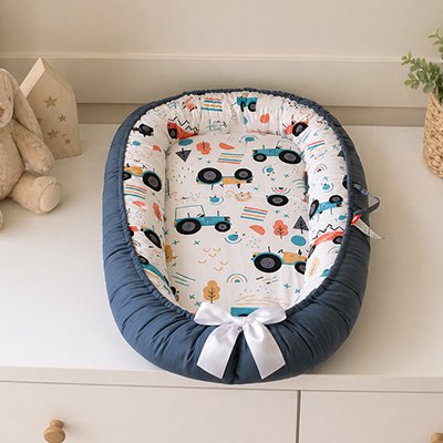Reducteur de lit bebe bleu nuit
