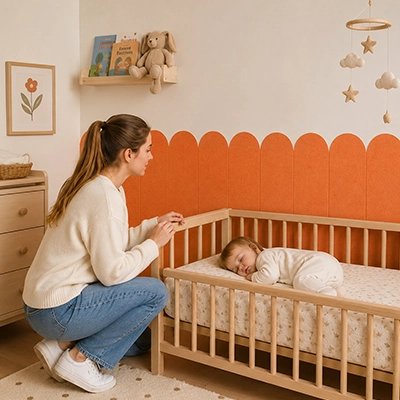 Stickers muraux chambre orange sur de bébé