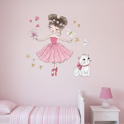 Stickers muraux fille sur le mur 