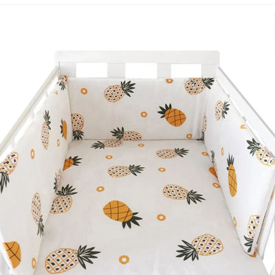 tour de lit bébé ananas-blanc
