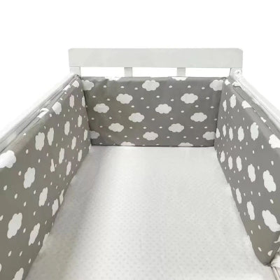 tour de lit bebe nuage gris blanc