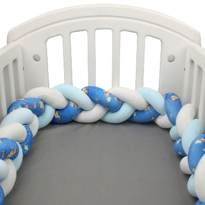 Tresse de lit pour bébé bleue