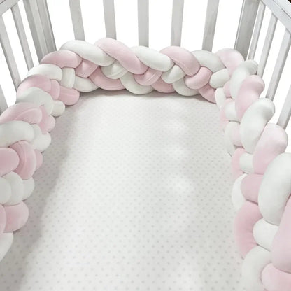 tresse de lit pour bebe rose blanche