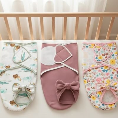 trois ouverture d'emmaillotage bebe 
